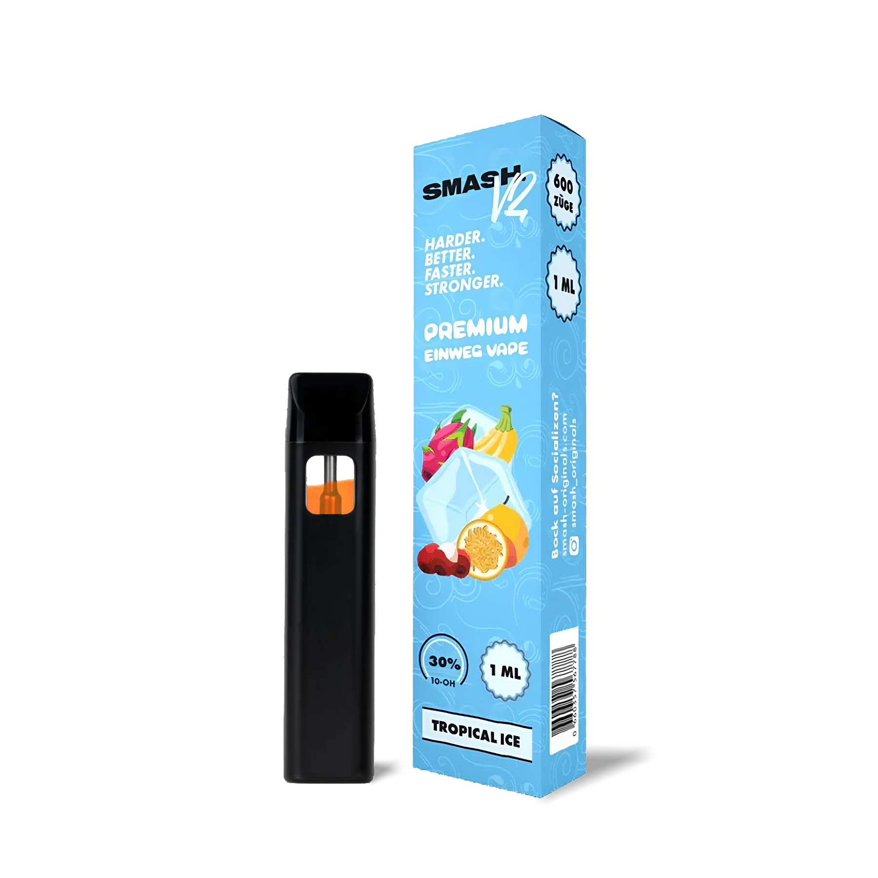 10-OH-HHC-SMASH-V2-VAPE-PEN-TROPICAL-ICE-LEMON-HAZE-PINEAPPLE-EXPRESS-600-ZÜGE-THC-FREE-NIKOTIN-FREI-1ML